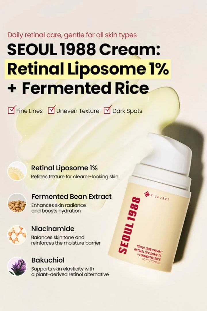SEOUL 1988 Cream : Retinal Liposome 1% + Fermented Rice