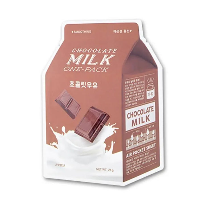 A'Pieu Milk One Pack Mask Chocolate Korean sheet mask with chocolate and milk design, Me Time Groningen