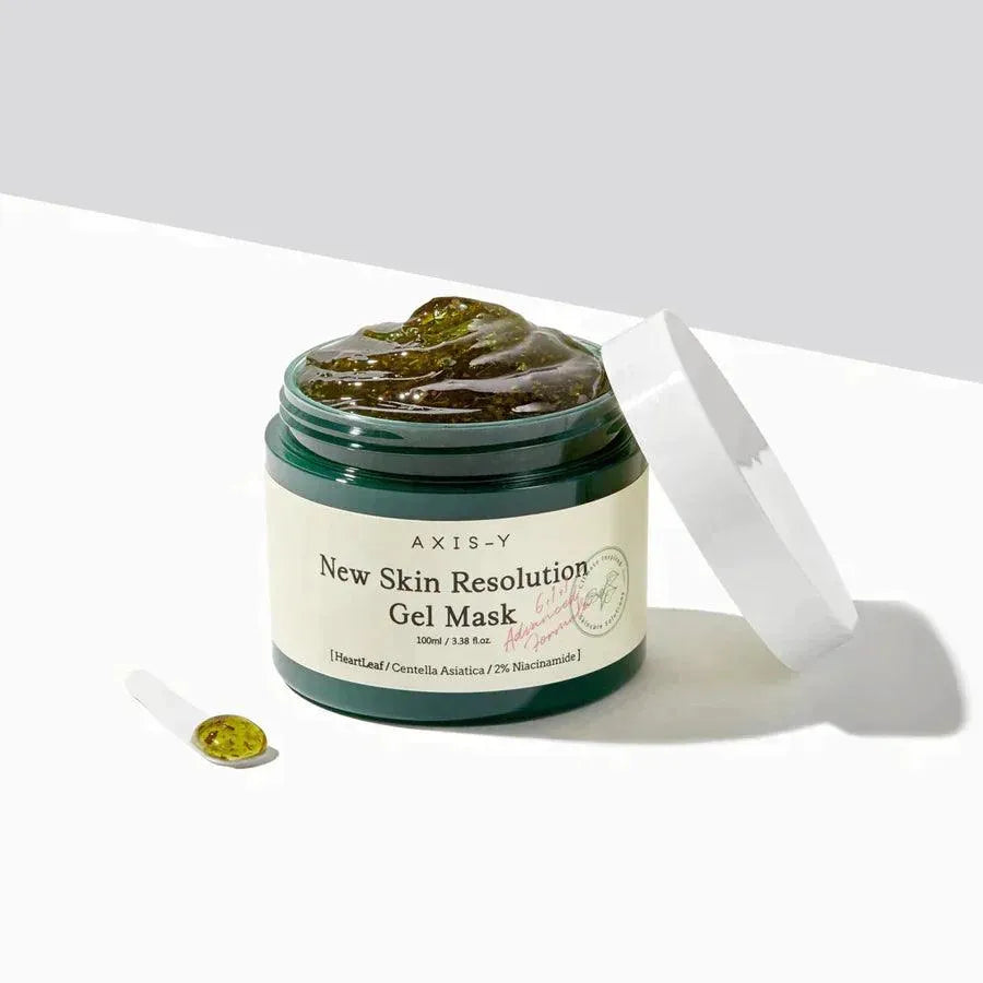 AXIS-Y New Skin Resolution Gel Mask jar, Korean skincare product at Me Time Groningen