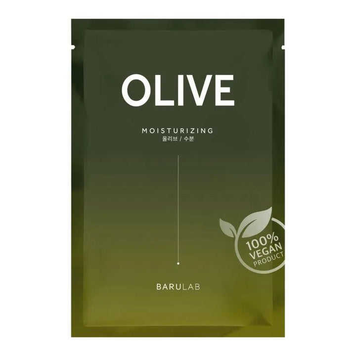 Barulab The Clean Vegan Mask Olive sheet mask, Korean skincare vegan product at Me Time Groningen
