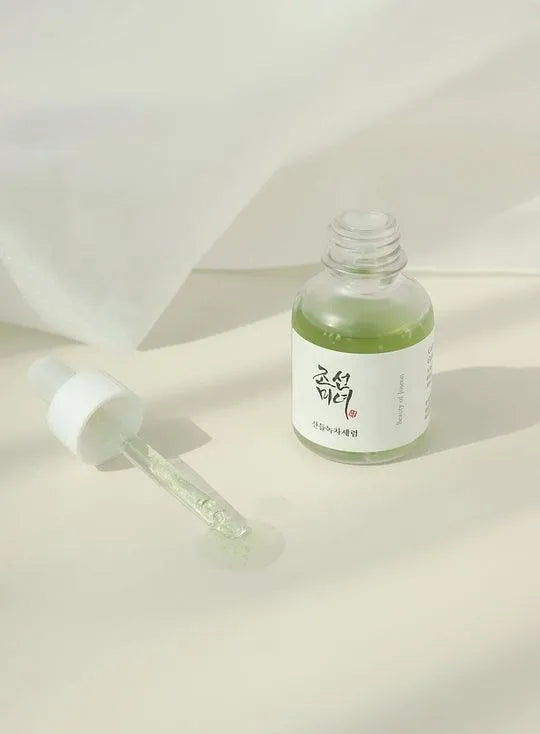 Beauty of Joseon Calming Serum Korean skincare product bottle and dropper on light background