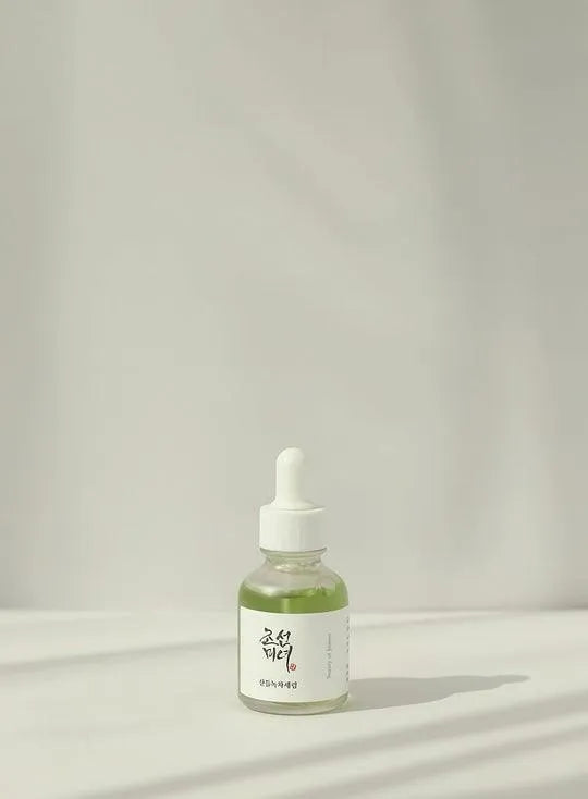 Beauty of Joseon Calming Serum bottle on light background, Korean skincare at Me Time Groningen