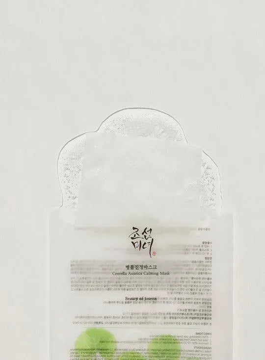 Beauty of Joseon Centella Asiatica Calming Mask in packaging on white background, Korean skincare