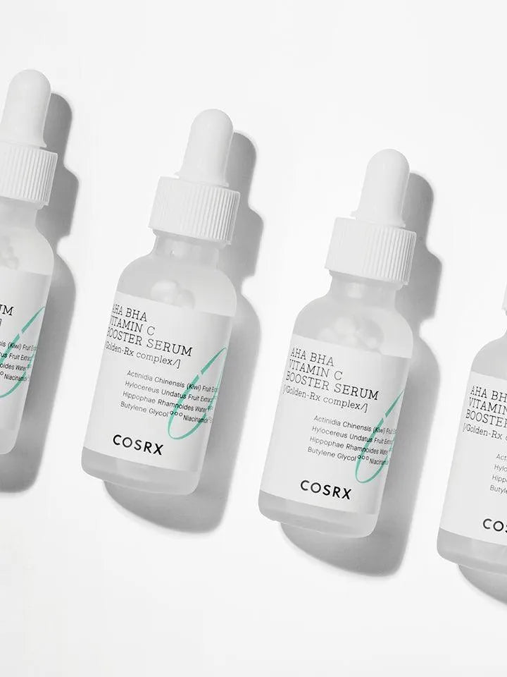 COSRX AHA BHA Vitamin C Booster Serum bottles, Korean skincare from Me Time Groningen