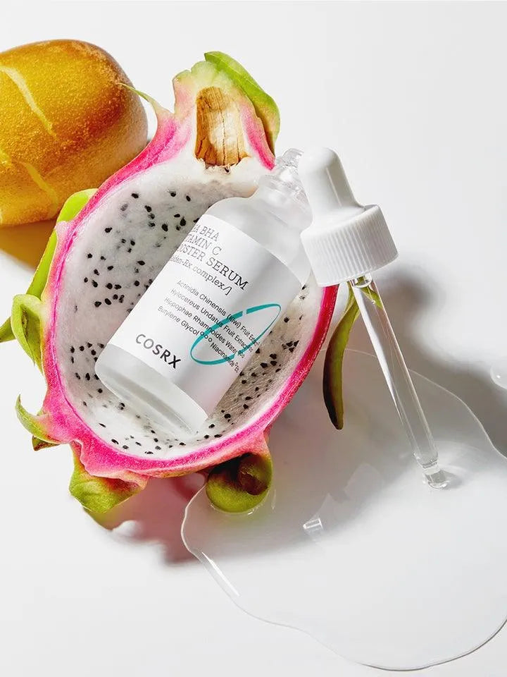 COSRX AHA BHA Vitamin C Booster Serum bottle in dragon fruit, Korean skincare at Me Time Groningen