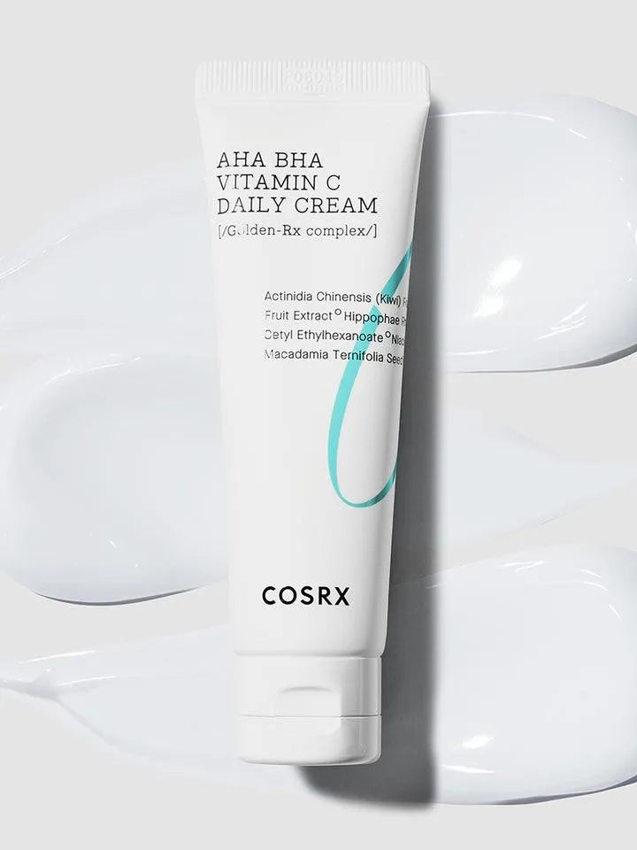COSRX AHA BHA Vitamin C Daily Cream tube on white background, Korean skincare Nederland product