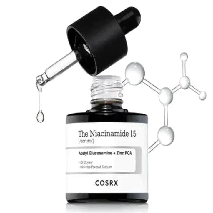 COSRX The Niacinamide 15 Serum bottle with dropper, Korean skincare product at Me Time Groningen