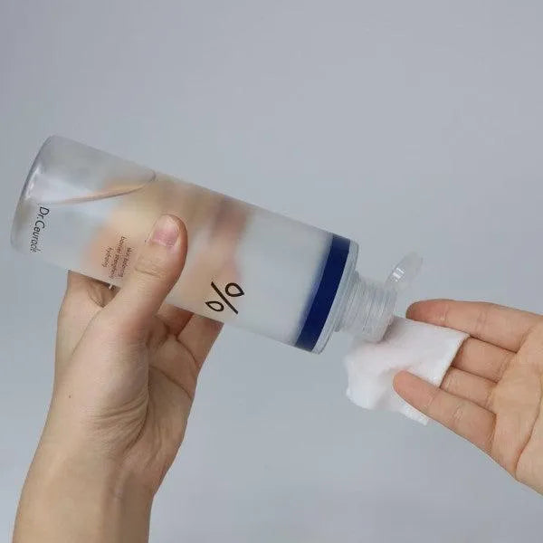 Dr. Ceuracle Pro Balance Biotics Toner being applied to cotton pad, Korean skincare Nederland