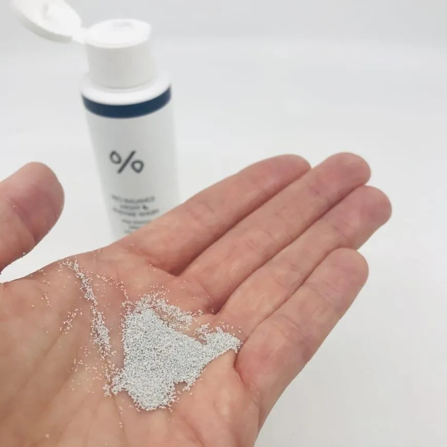 Dr. Ceuracle Pro Balance Night Enzyme Wash powder on hand, Korean skincare product