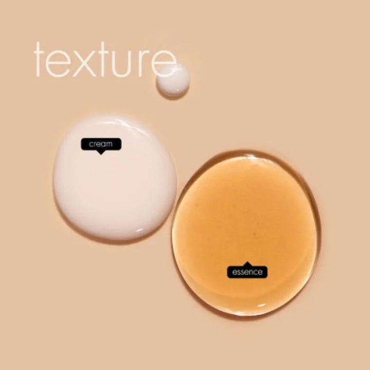 Texture comparison of cream and essence from Dr. Ceuracle Vegan Kombucha Tea Essence, Korean skincare product at Me Time Groningen.