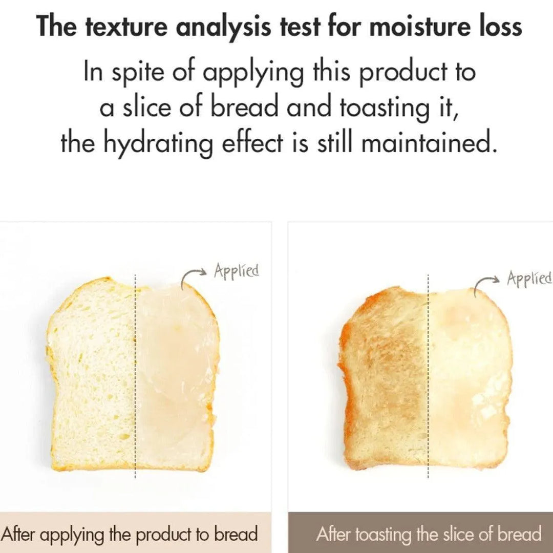 Dr. Ceuracle Vegan Kombucha Tea Gel Cream hydration test on bread before and after toasting