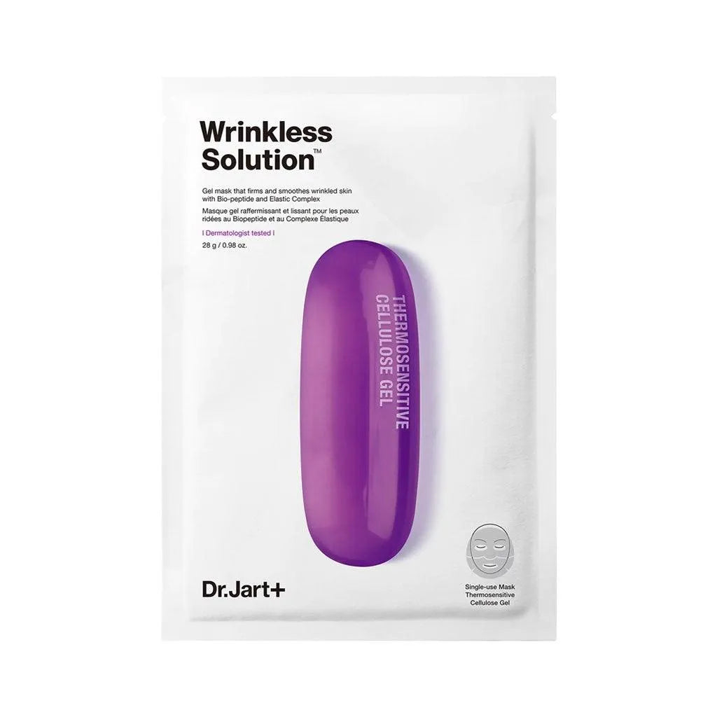 Dr.Jart+ Wrinkless Solution Korean sheet mask packaging with purple design, Me Time Groningen