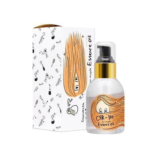 Elizavecca CER-100 Hair Muscle Essence Oil bottle and box, Korean hair care at Me Time Groningen