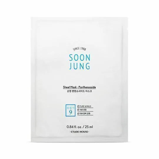 Etude House Soon Jung Panthensoside Sheet Mask Korean skincare product, Me Time Groningen
