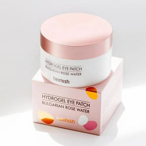 Heimish Bulgarian Rose Water Hydrogel Eye Patch jar and box, Korean skincare at Me Time Groningen