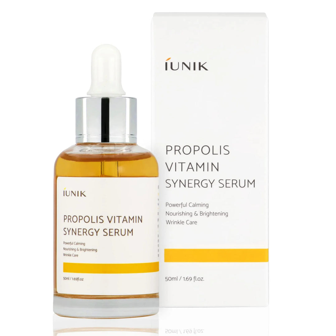 iUNIK Propolis Vitamin Synergy Serum bottle and box, Korean skincare at Me Time Groningen
