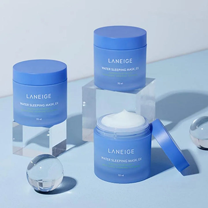 Laneige Water Sleeping Mask EX jars on display, Korean skincare at Me Time Groningen