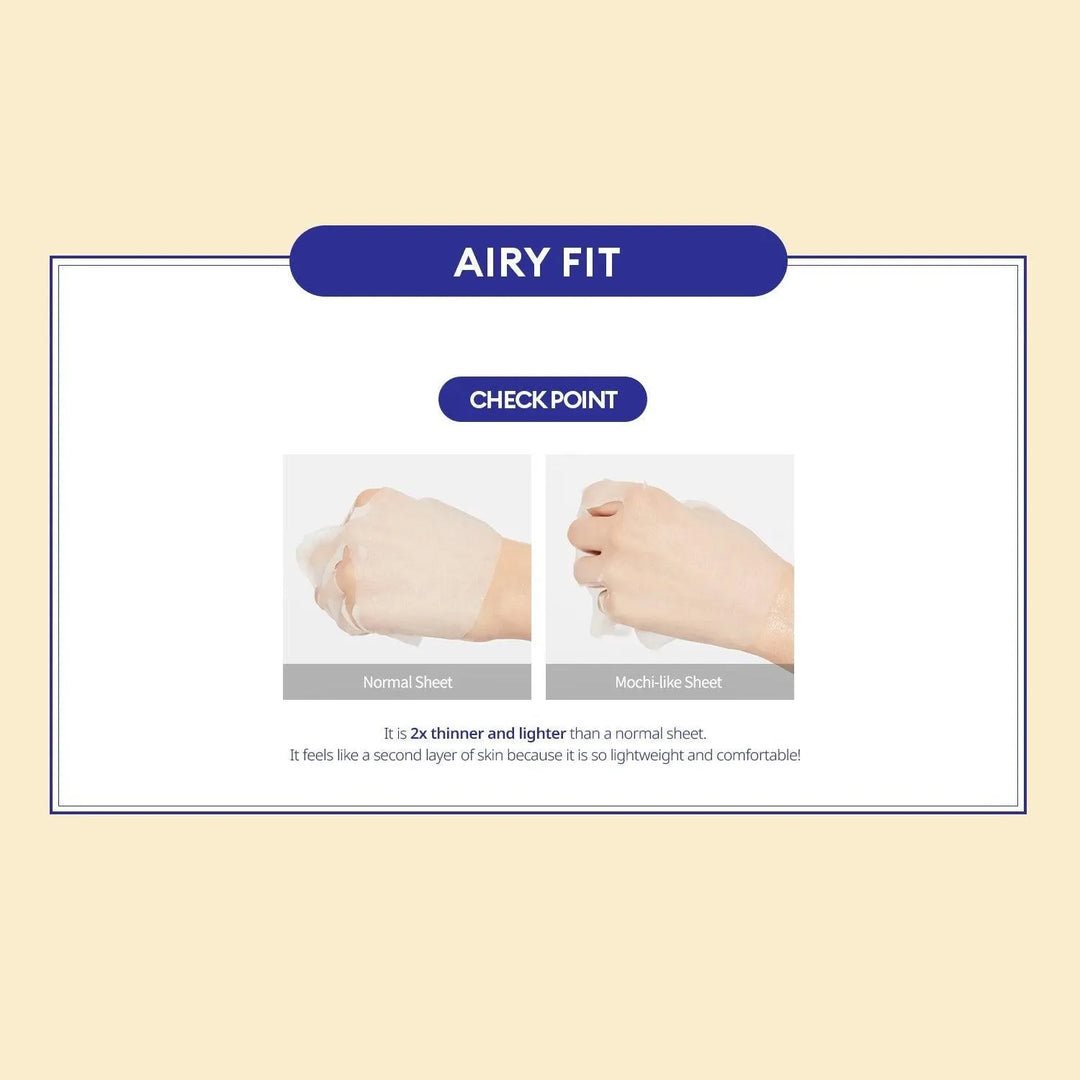 Comparison of Missha Airy Fit sheet mask normal vs mochi-like sheet at Me Time Groningen