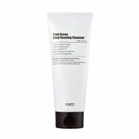 Purito From Green Deep Foaming Cleanser tube, Korean skincare product at Me Time Groningen