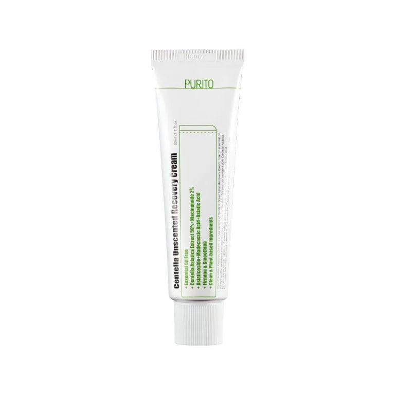 Purito Centella Unscented Recovery Cream tube, Korean skincare at Me Time Groningen
