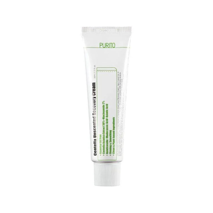 Purito Centella Unscented Recovery Cream tube, Korean skincare at Me Time Groningen