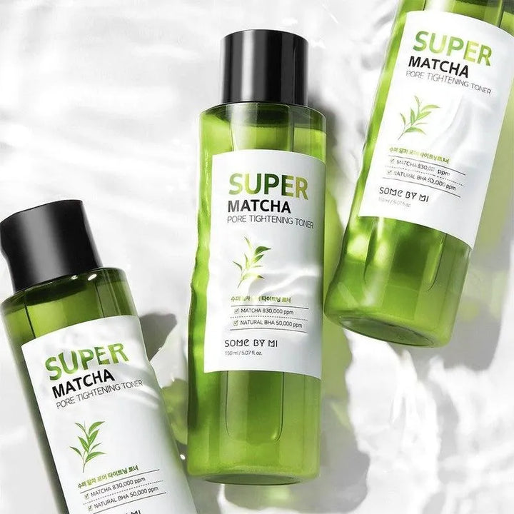 Super Matcha Pore Tightening Toner bottles by Some By Mi Korean skincare at Me Time Groningen