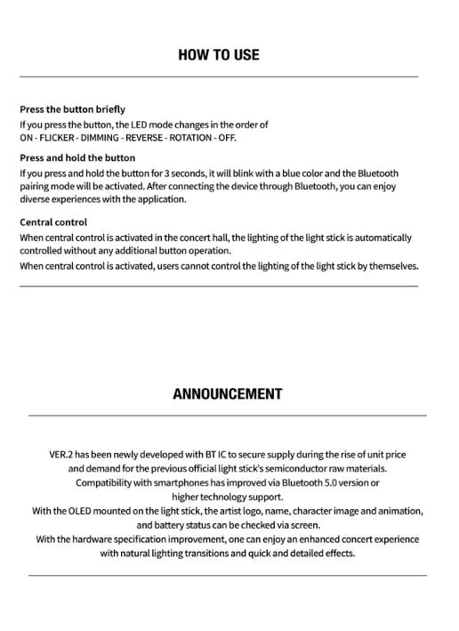 STRAY KIDS OFFICIAL LIGHT STICK VER.2